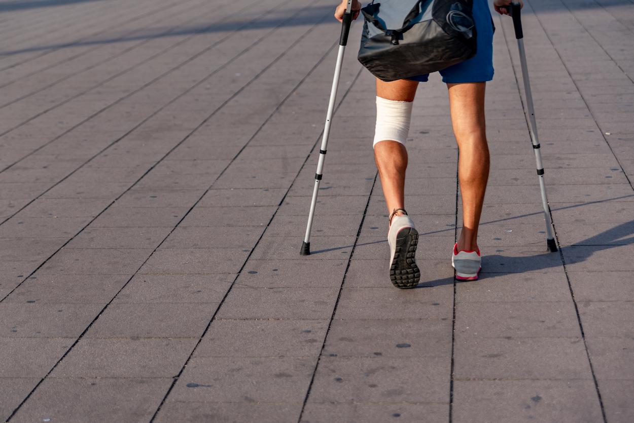 Man on crutches